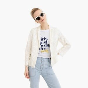 NWT J. Crew Eyelet Blazer Ivory Small